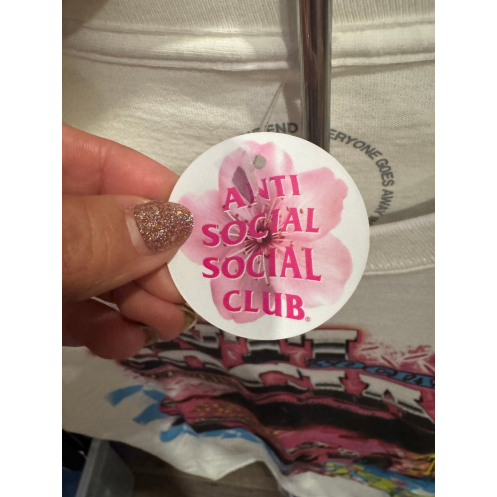 Anti Social Social Club 747 Get Weird White Pink Graphic Short Sleeve Tee M - Picture 6 of 6